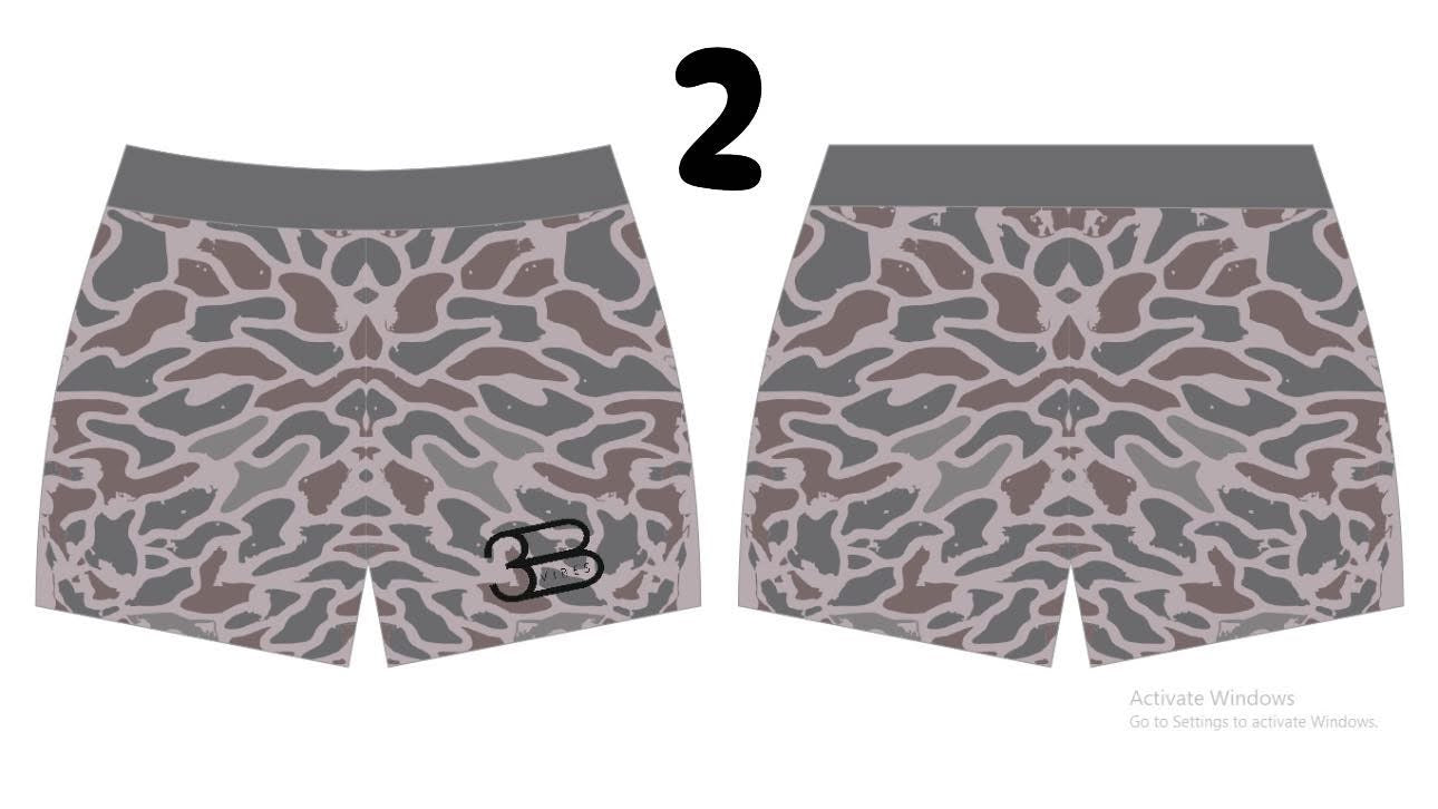 Old school camo swim trunks