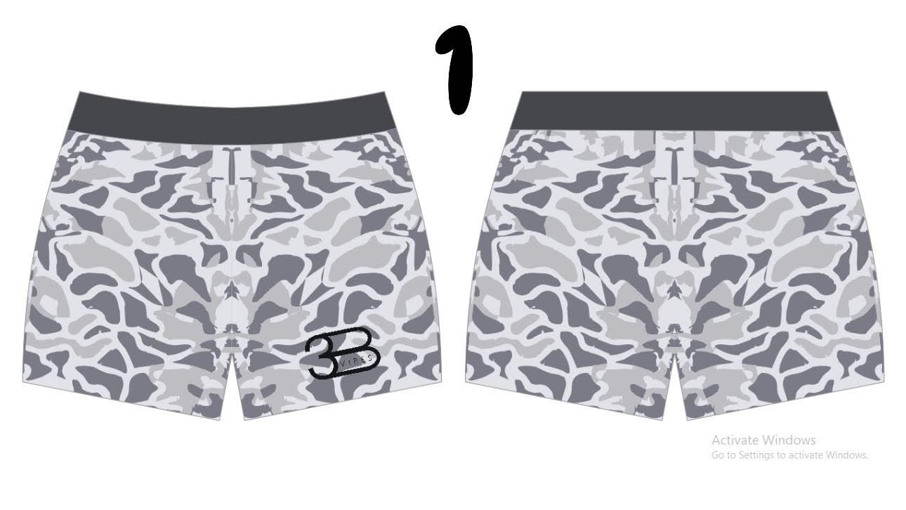 Gray camo swim trunks