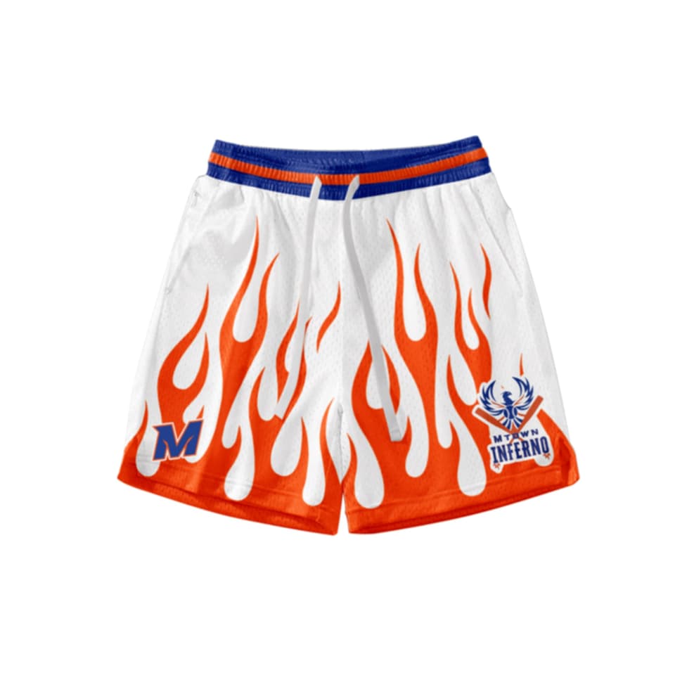 MTOWN Inferno orange flame shorts