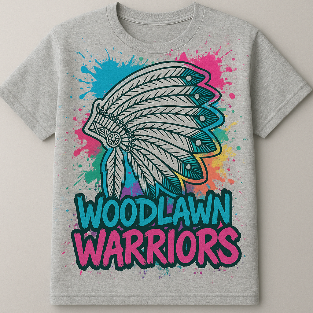 Woodlawn Warrior Multicolor Paint TShirt