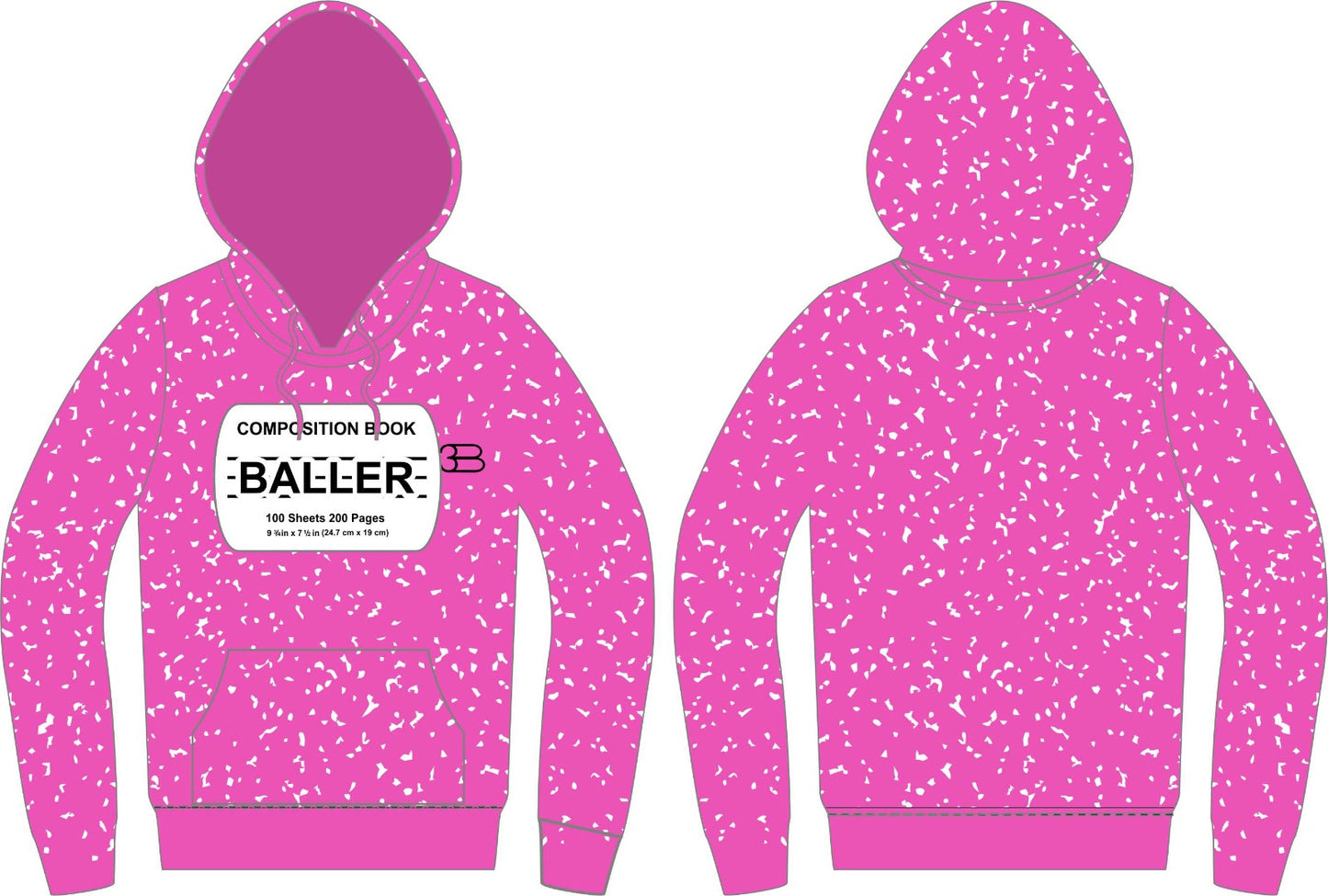 Pink Composition Hoodie