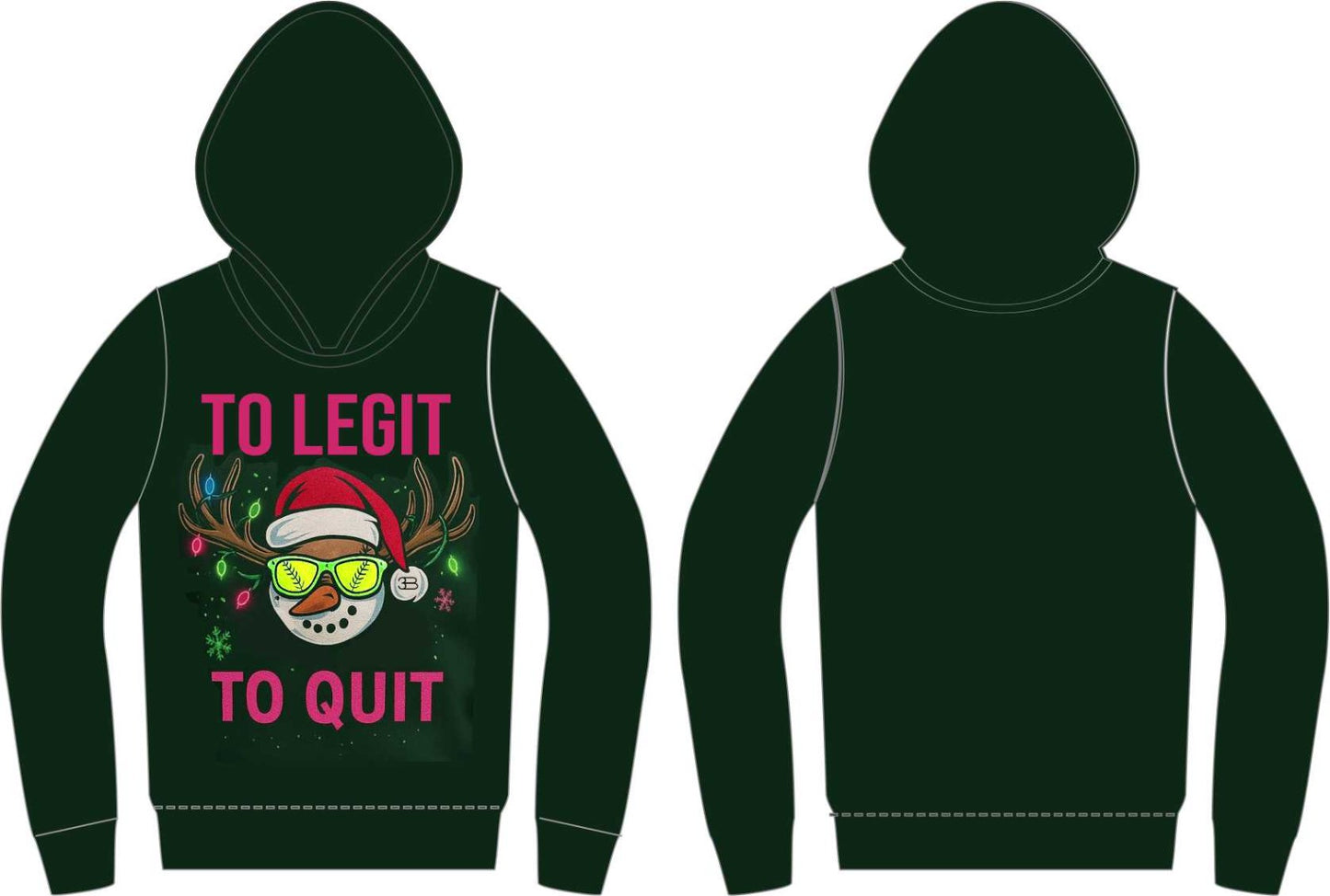 Hoodie Pink To Legit to Quit