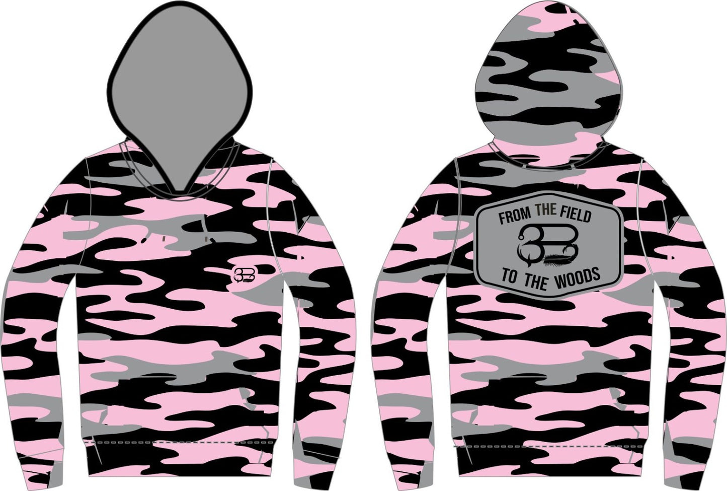 Hoodie Pink Camo from the Field to the Woods