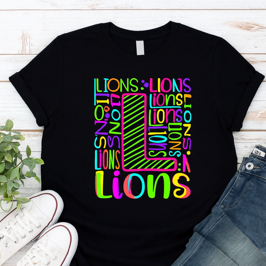 Neon Lion Repeat Tshirt