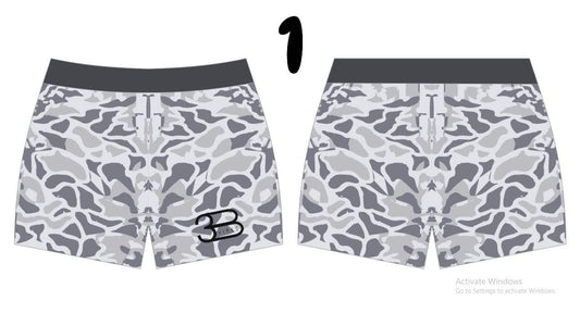 Gray camo swim trunks