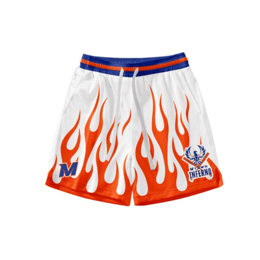 MTOWN Inferno orange flame shorts