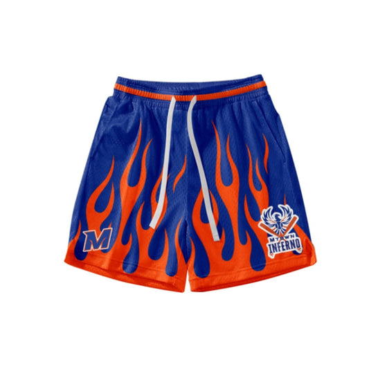 MTOWN Inferno blue flame shorts