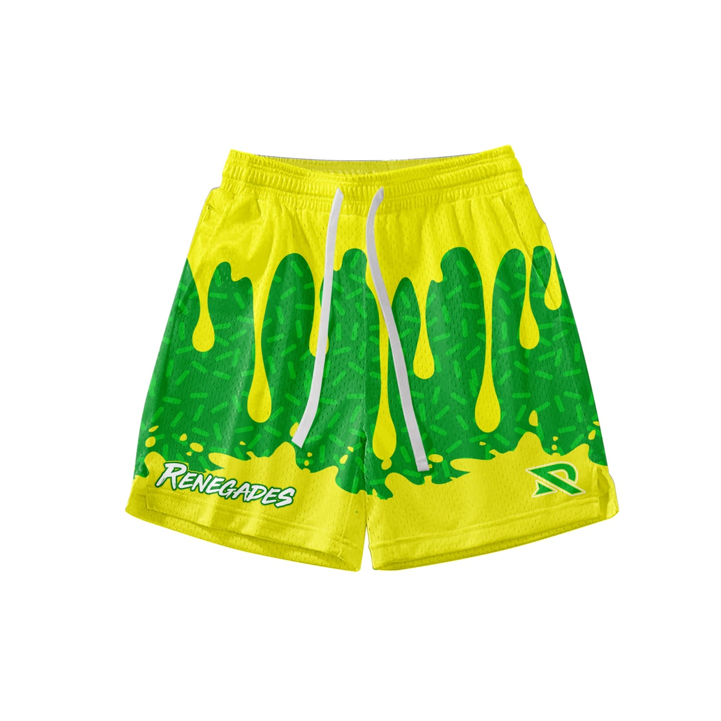Renegade yellow drip shorts