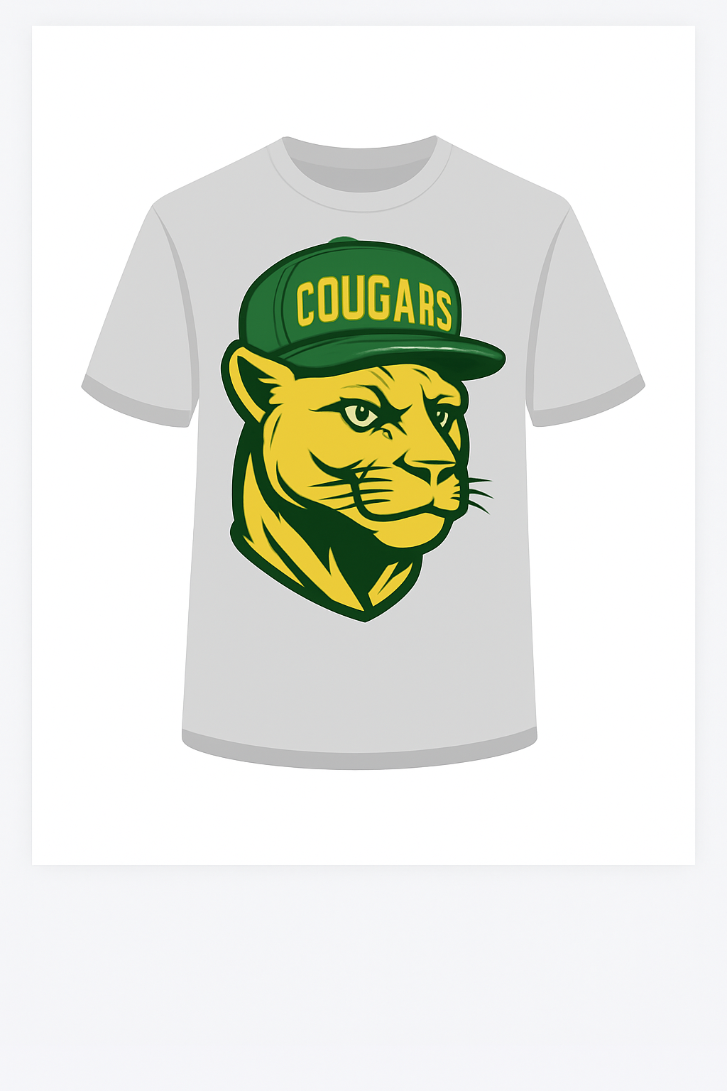 Mascot Tshirt Cougars/Green&Gold