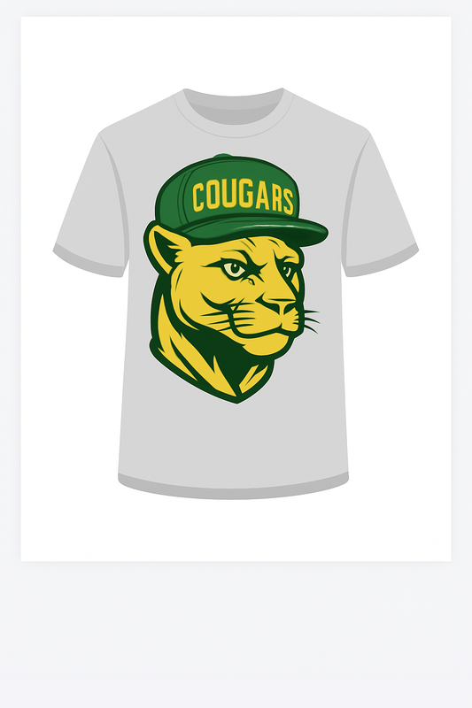 Mascot Tshirt Cougars/Green&Gold