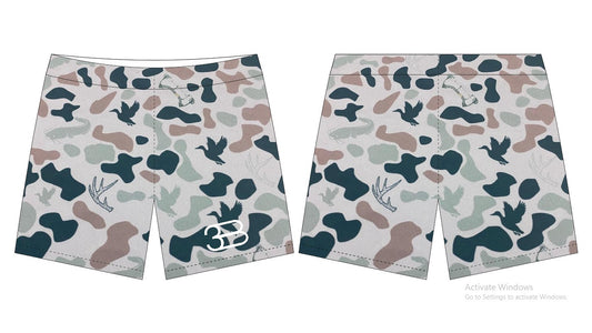 Deer/Duck camo swim trunks