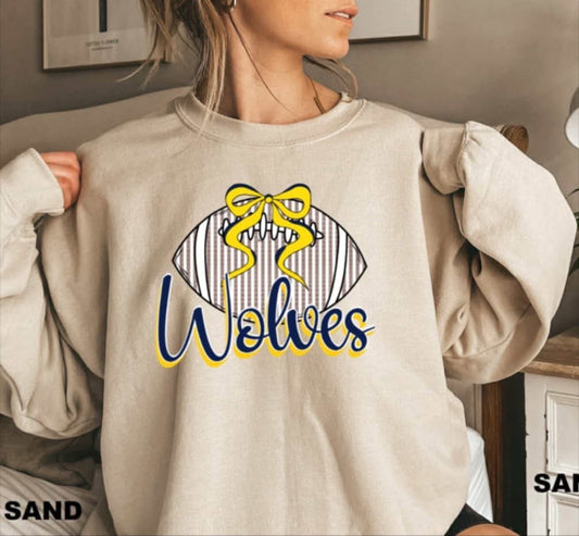 DWCS Football Bow Sweatshirt