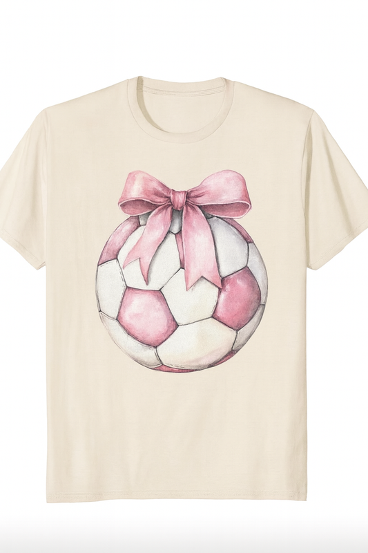 Lions Soccer ball with bow Tshirt